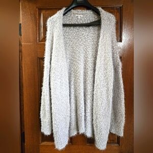 Maurices Sweater, Women's Size XXL Gray White, Open Cardigan